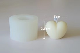 Molde silicona corazon 3D redondeado